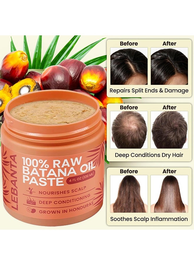 Lebanta Raw Batana Oil For Hair Growth, 100% Pure, Organic Batana From Honduras For Thick and Strong Natural Hair, Unrefined Cold Pressed Cosmetic Scalp Mask Fr Men & Women, Botana Oil Hair Growth Thickening Hair & Radiance Nourishment Skin, 120ML - Image 4